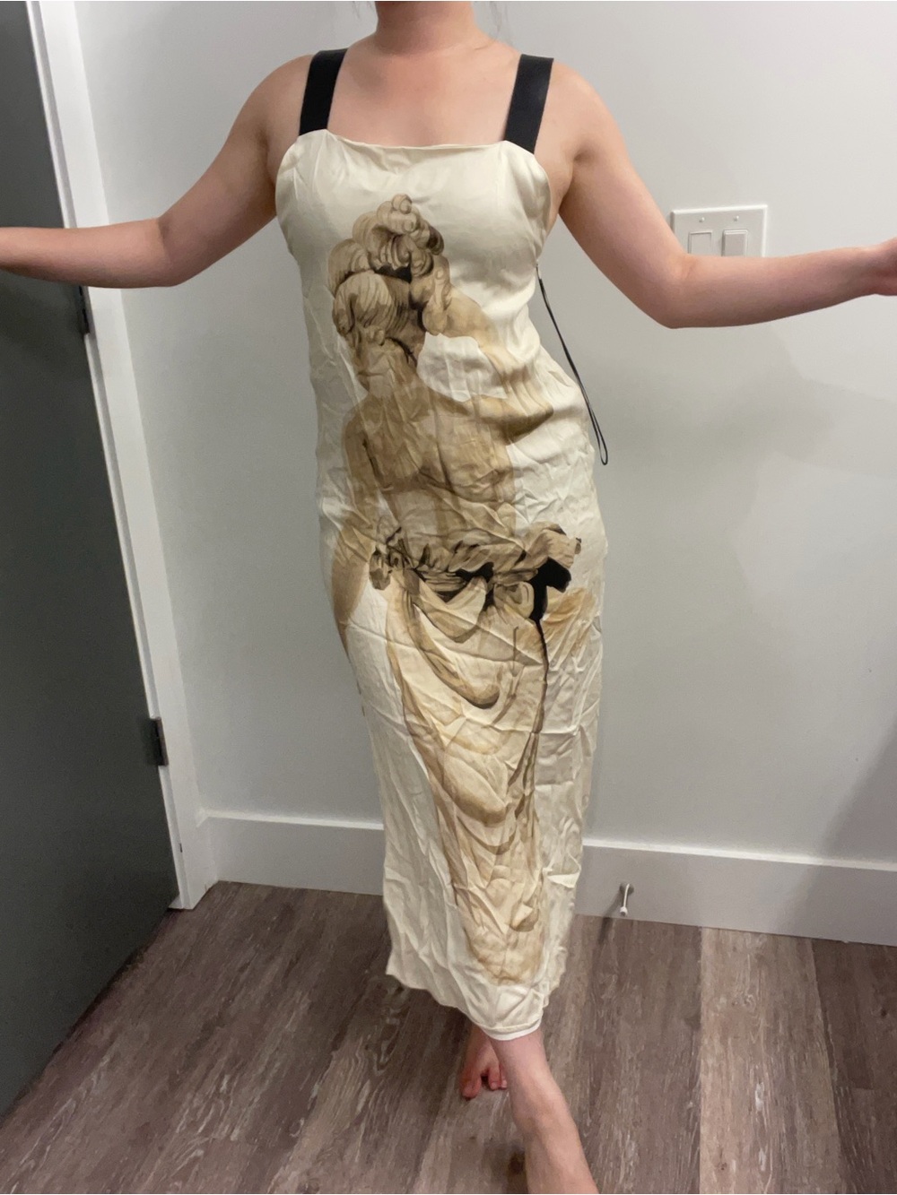 Zara Cream Beige Top with Label Detail